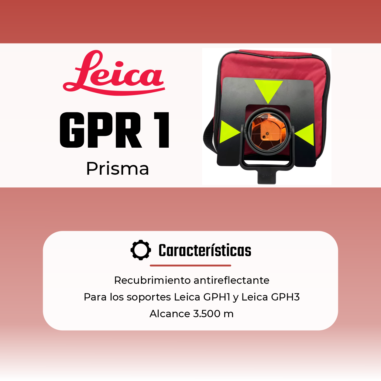 PRISMA CON PORTA PRISMA LEICA GPR1 (NEGRO Y LIMON)