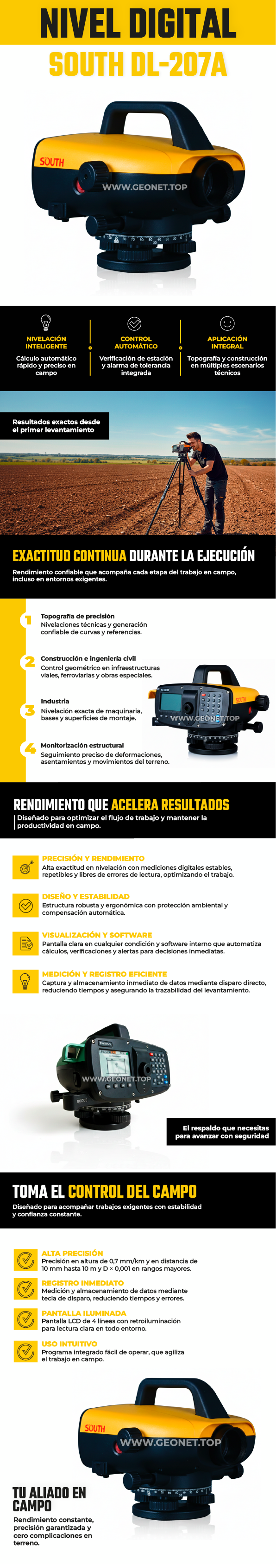 Nivel Digital SOUTH DL-207A