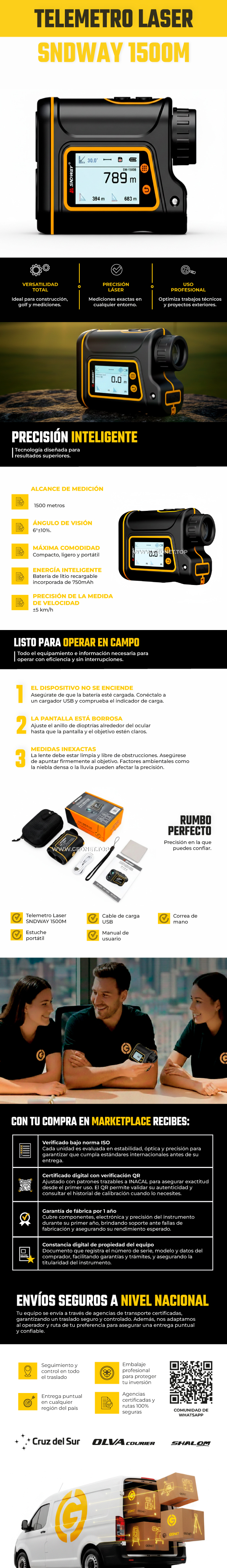 Telemetro Laser SNDWAY 1500M