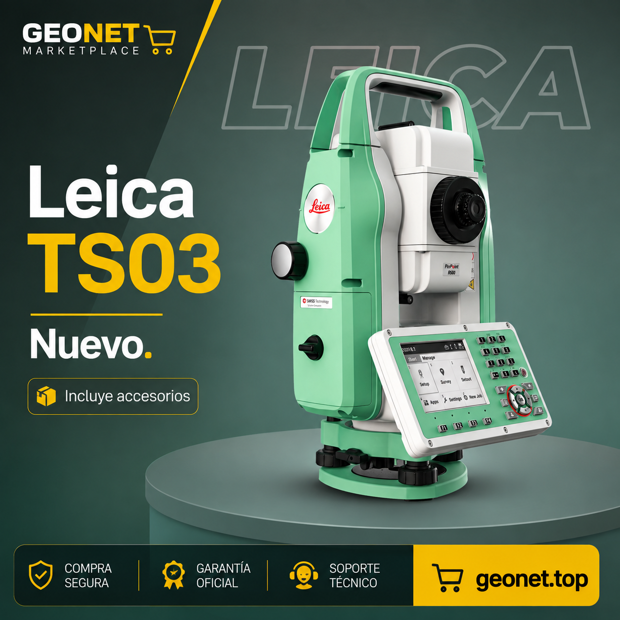 Estación total Leica TS03 2" R500