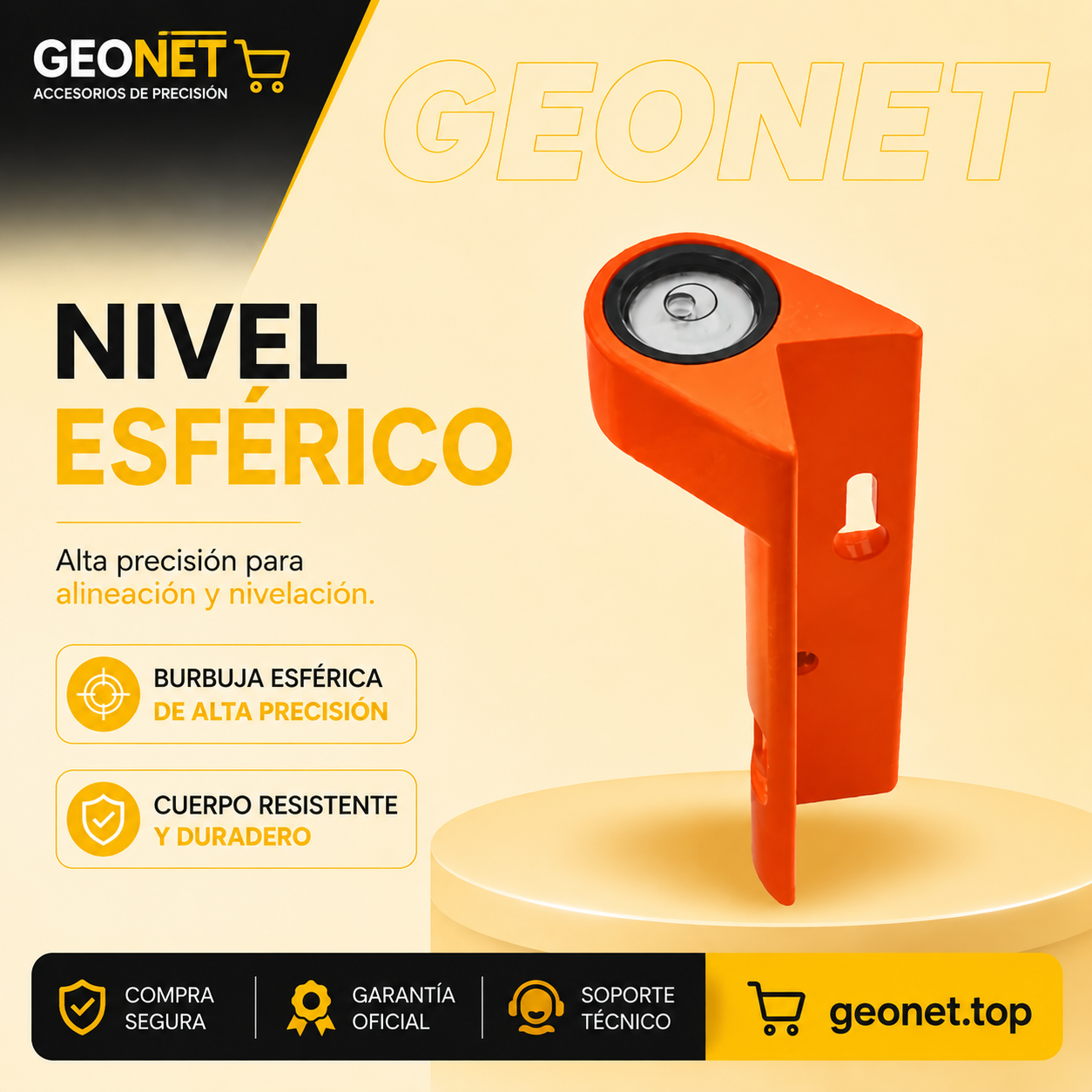 Nivel Esférico Naranja