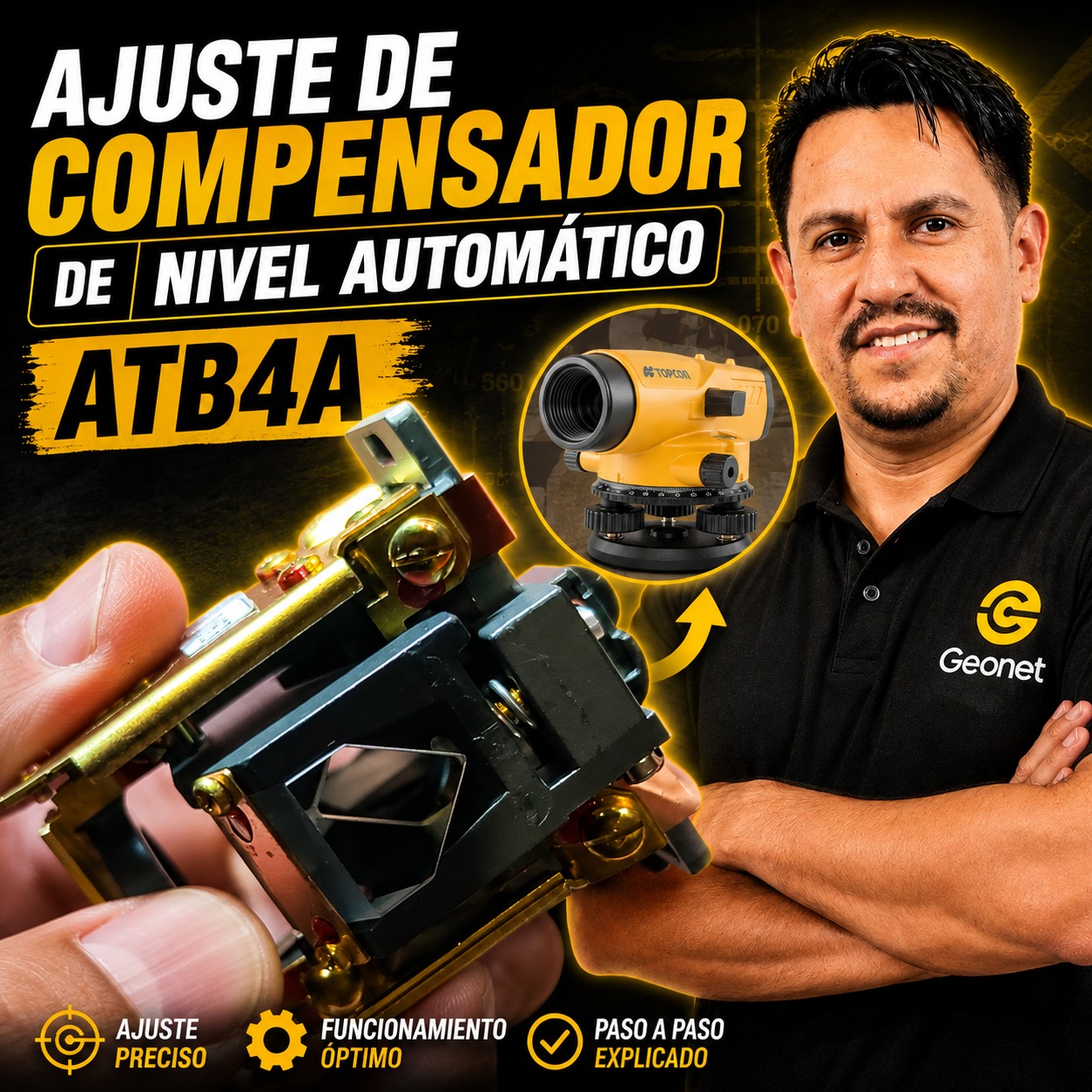 AJUSTE DEL COMPENSADOR DEL NIVEL AUTOMATICO - PROCEDIMIENTO COMPLETO