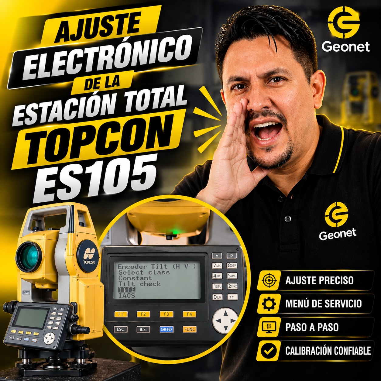 AJUSTE ELECTRONICO DE ESTACIÓN TOTAL TOPCON ES105
