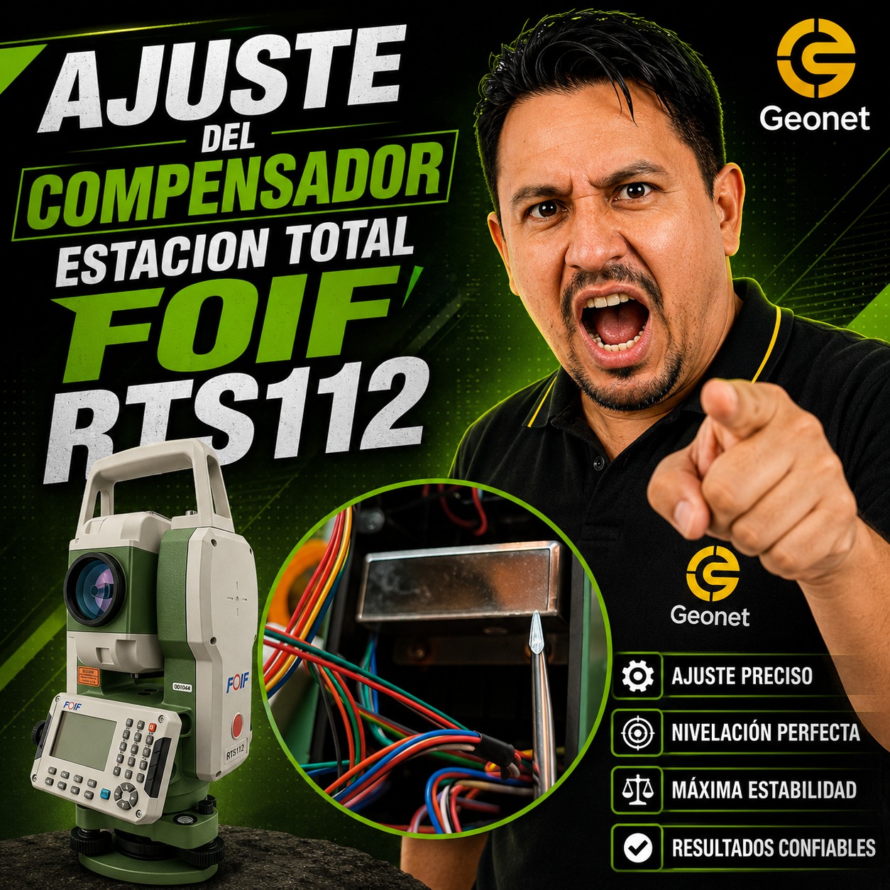 AJUSTE DEL COMPENSADOR DE ESTACIÓN TOTAL FOIF RTS112