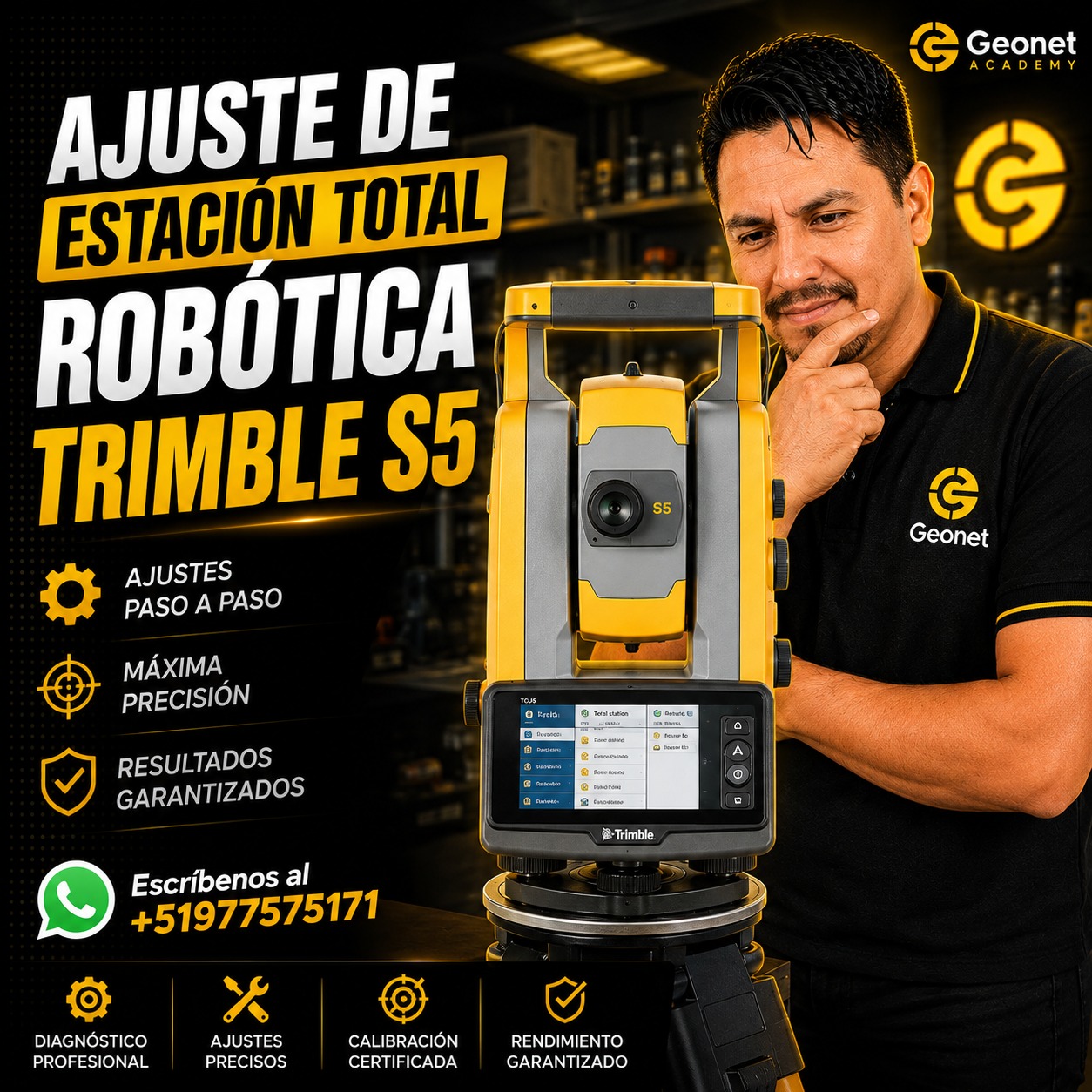 Ajuste de Estación Total Robótica Trimble S5
