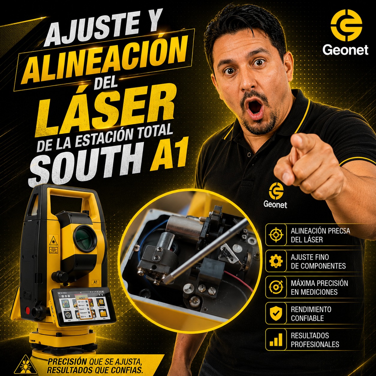 AJUSTE DEL PUNTERO LASER - ESTACION TOTAL SOUTH A1